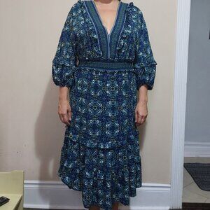 Max Studio Mid-Calf Length Dress Size L
